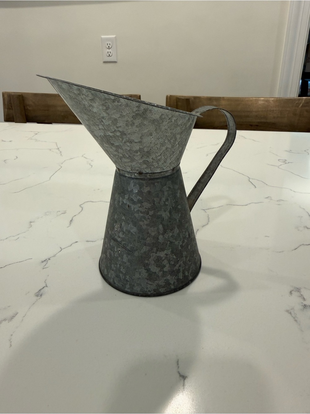 Galvanized metal pitcher/vase